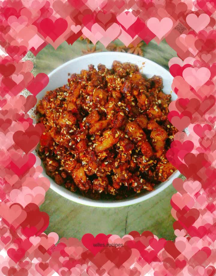 Spicy pork belly diced sauce