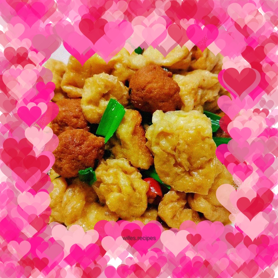 Braised tofu and meatballs