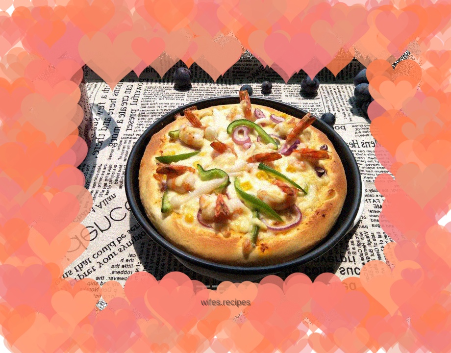 Vegetable and Shrimp Pizza