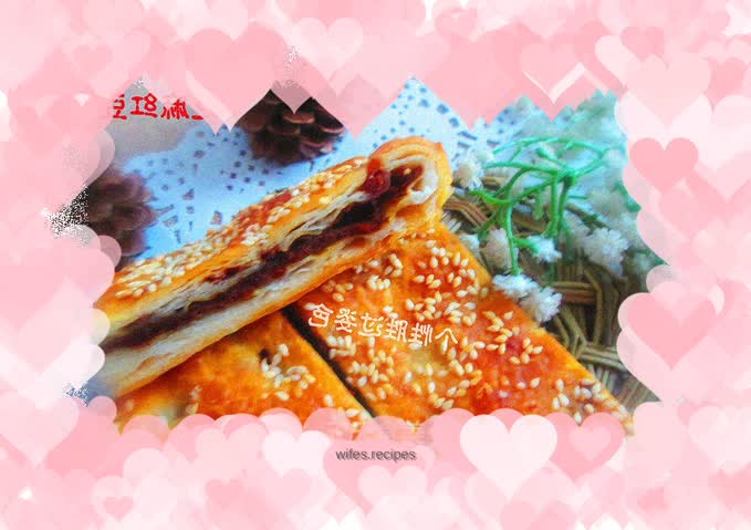 Sesame red bean cake