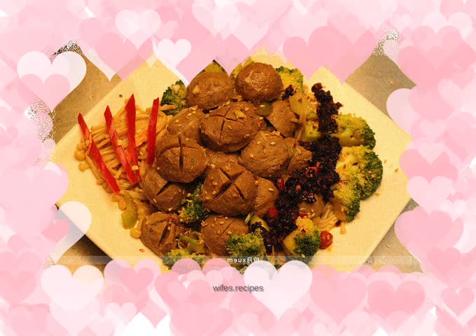 Beef meatballs cold dish (with wine)