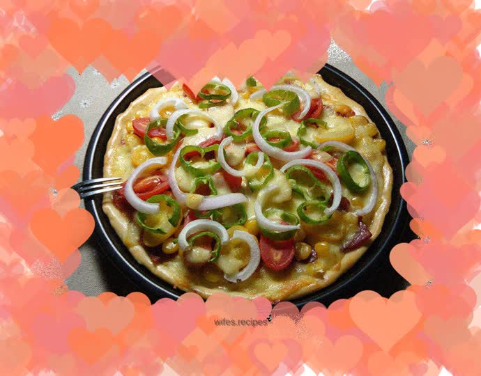 Green Pepper Bacon Pizza