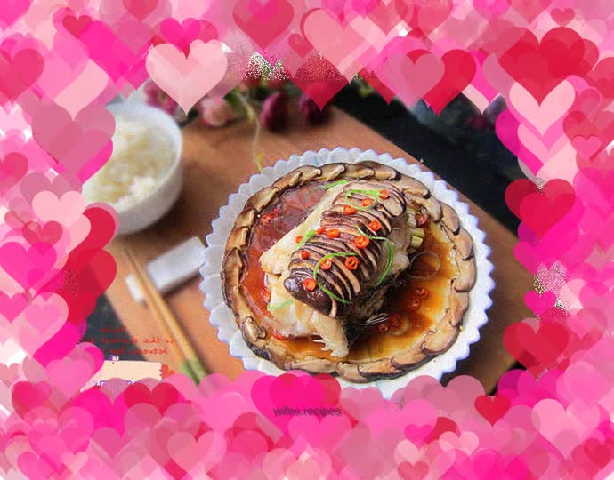 Steamed cod with mushrooms