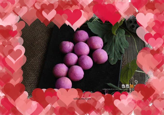 Purple potato and red bean balls