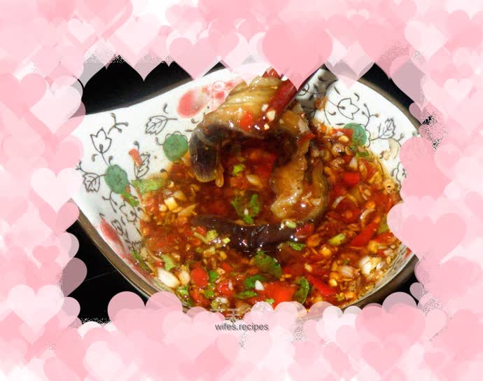 Eggplant dipped in bitter garlic and fresh pepper