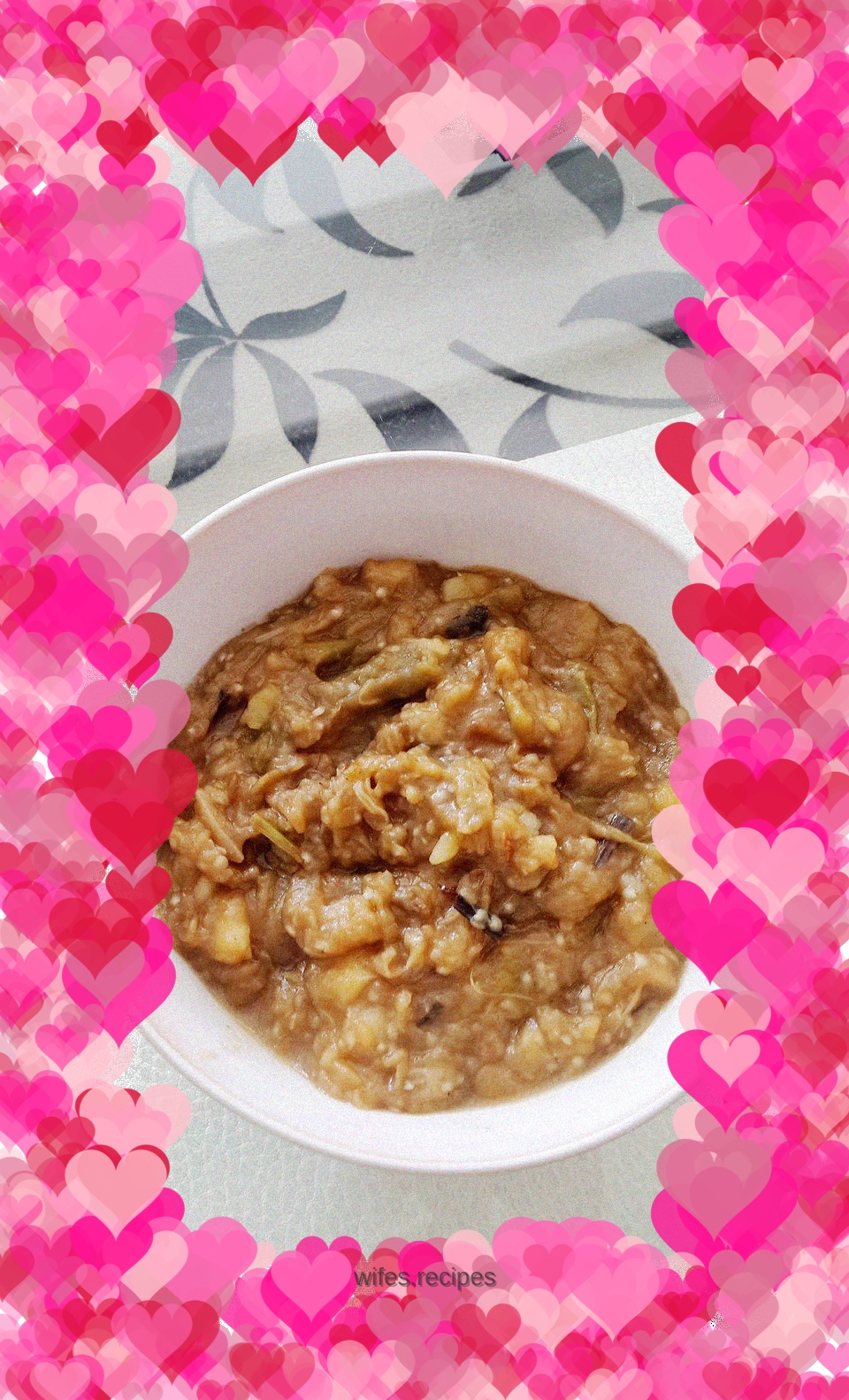 Homemade potato and eggplant stew with soy sauce