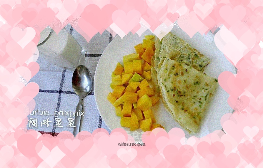 Quick breakfast----[Scallion Pancakes]