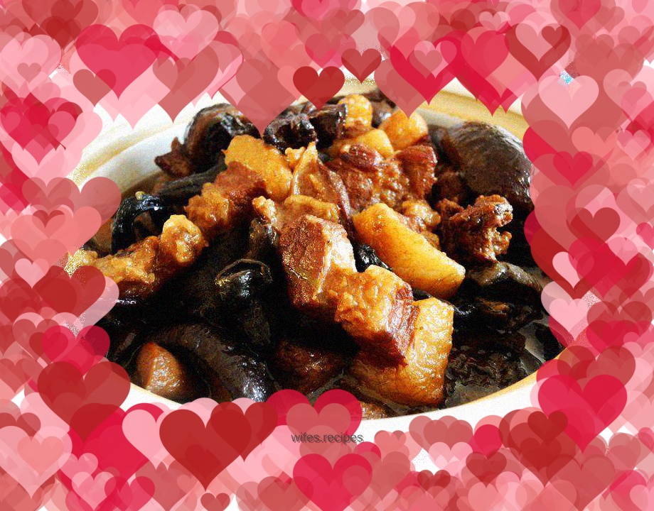 Roasted pork with mixed mushrooms