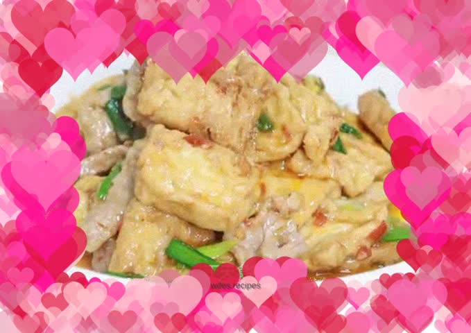 Pork slices and tofu