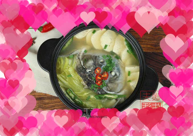 Cabbage, tofu and fish head soup