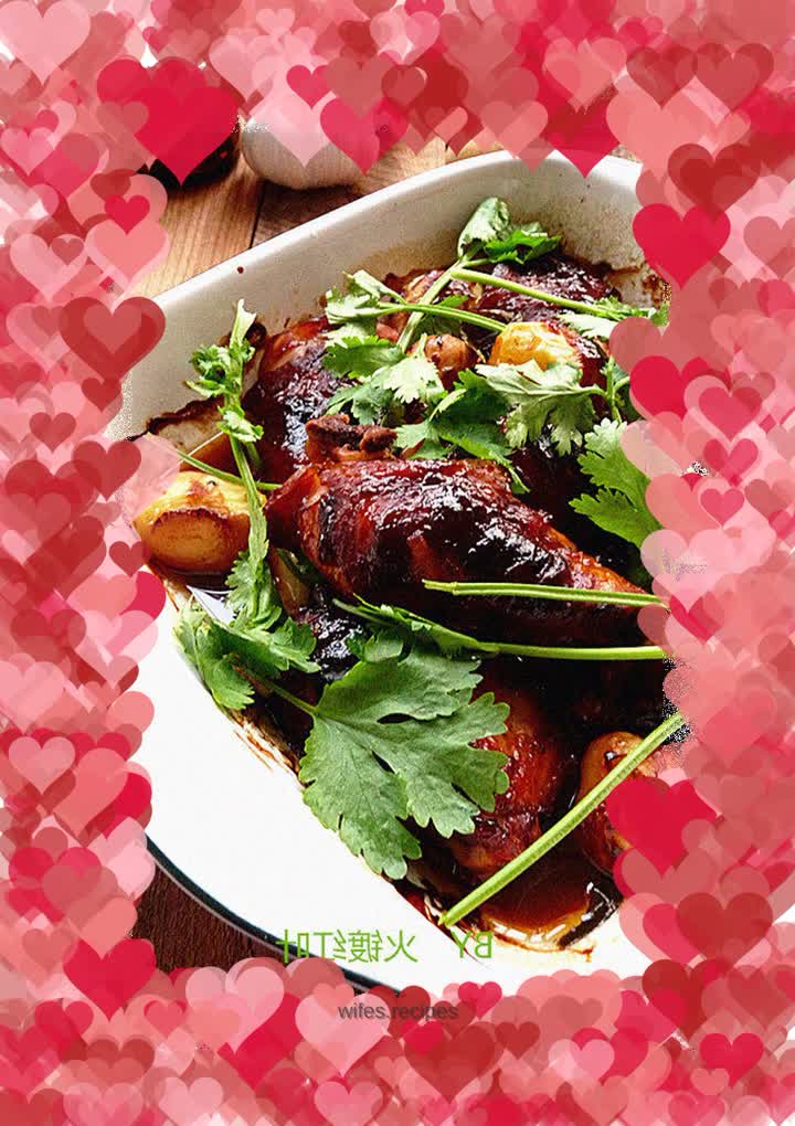 Grilled chicken legs with three sauces