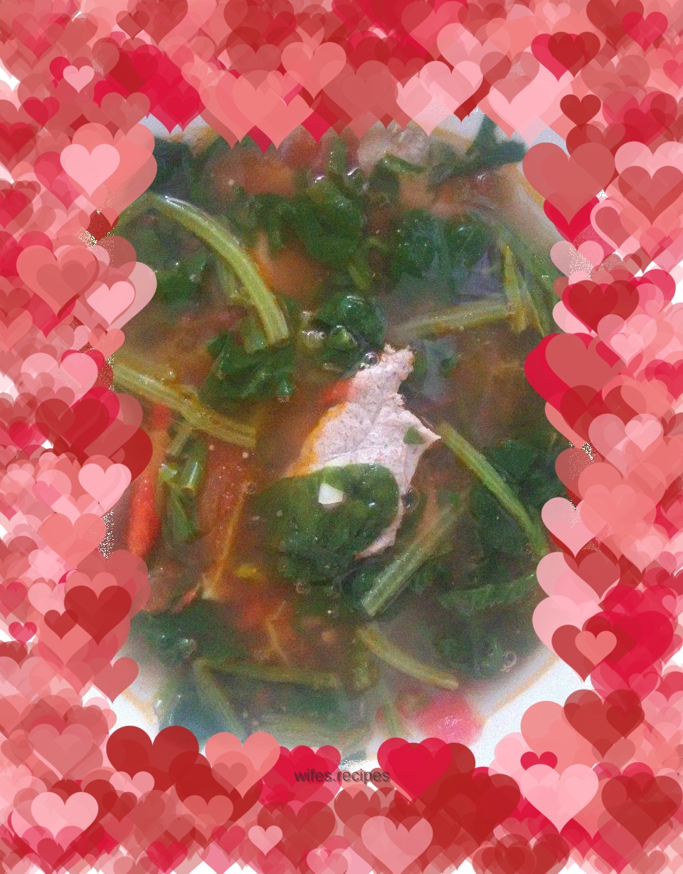 Tomato, Spinach and Pork Liver Soup