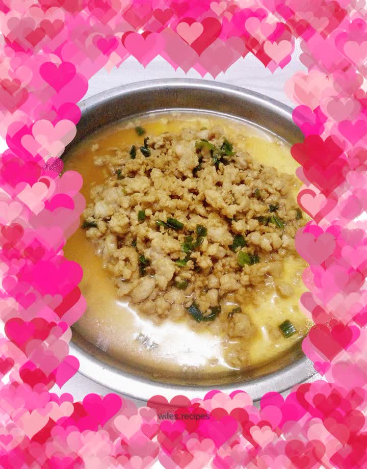 Minced meat and egg custard