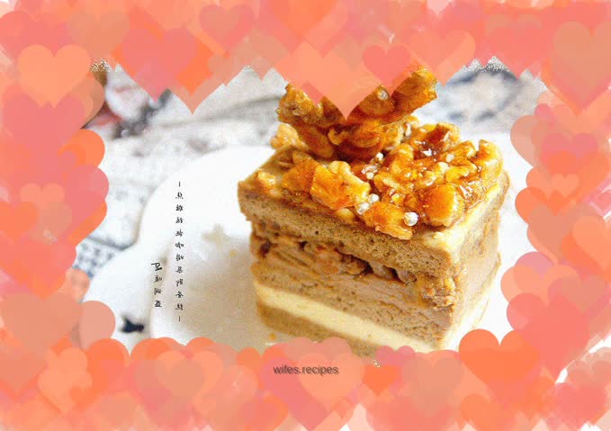 [Caramel Walnut Coffee Mousse Cake]: The rich taste is hard to leave in your mouth