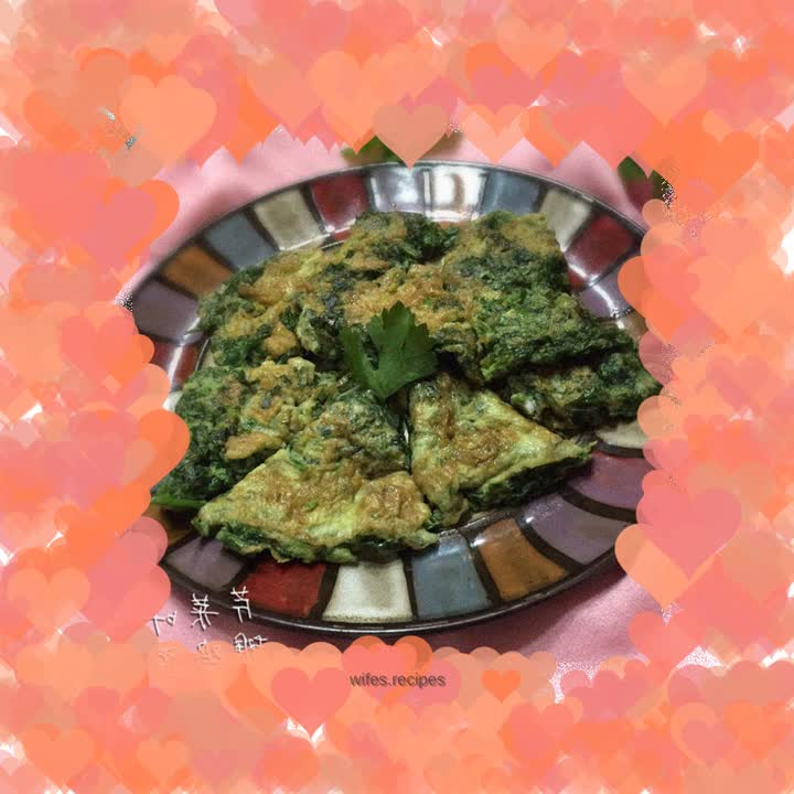 Celery leaves and eggs