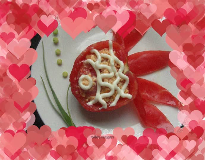 Children's version of scrambled eggs with tomatoes