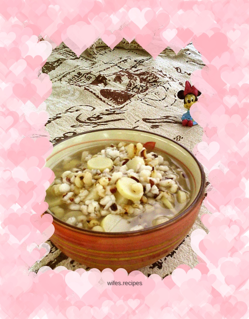 Yam, barley and Gorgon porridge