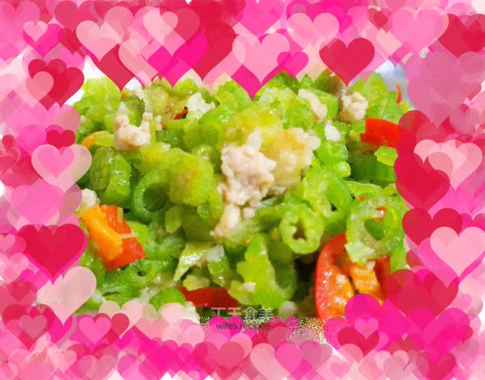 Stir-fried pumpkin vines with minced meat