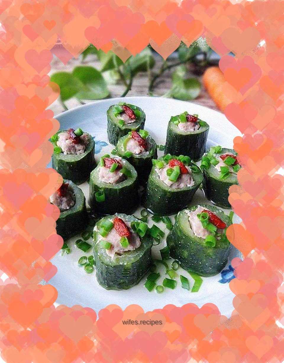 Cucumber stuffed with meat