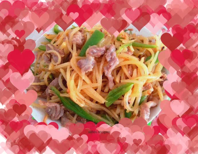 Small fresh beef brisket stir-fried with shredded potatoes