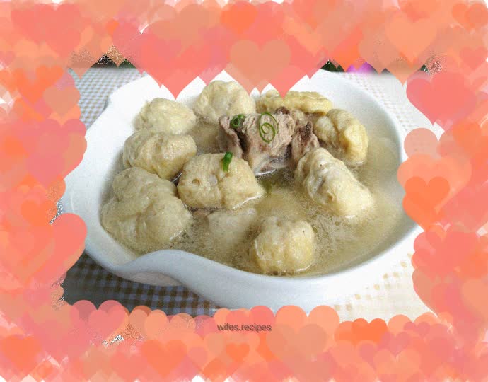 Pork ribs boiled with gluten