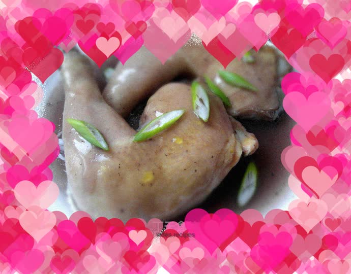 Wine-flavored steamed chicken legs