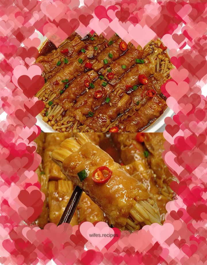 This beef roll with enoki mushrooms is easy to make and can be served in seconds! !