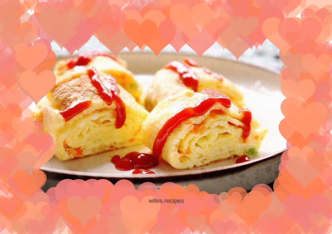 Simple Breakfast Thick Egg Omelette