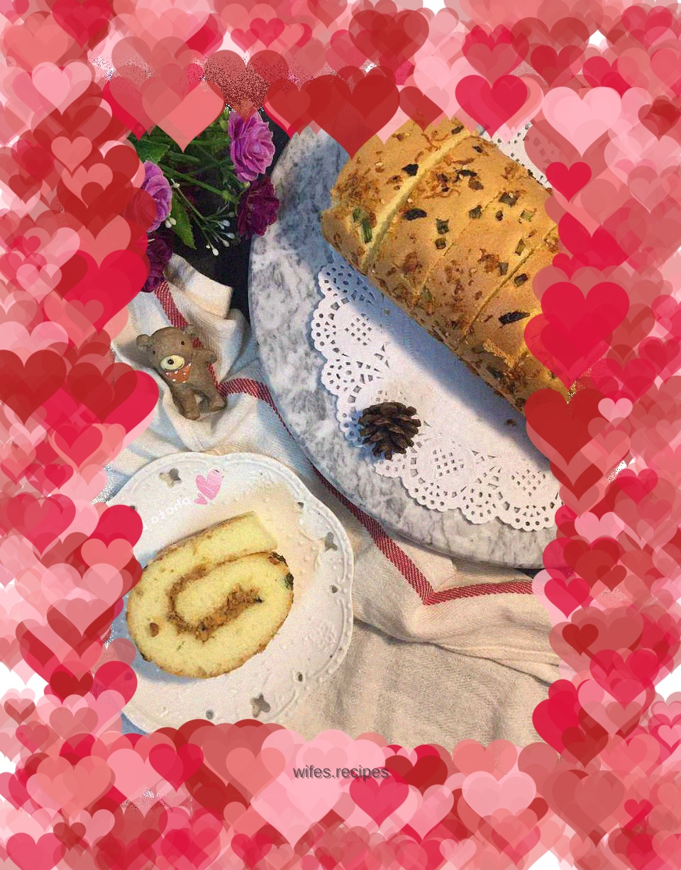 Meat floss cake roll