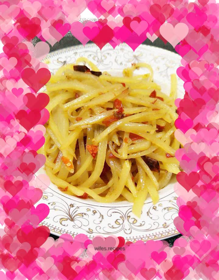 Chopped pepper and potato shreds