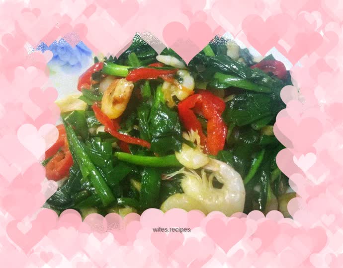 Stir-fried river shrimp with leeks