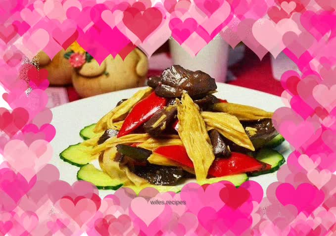 Stir-fried pine mushroom and yuba