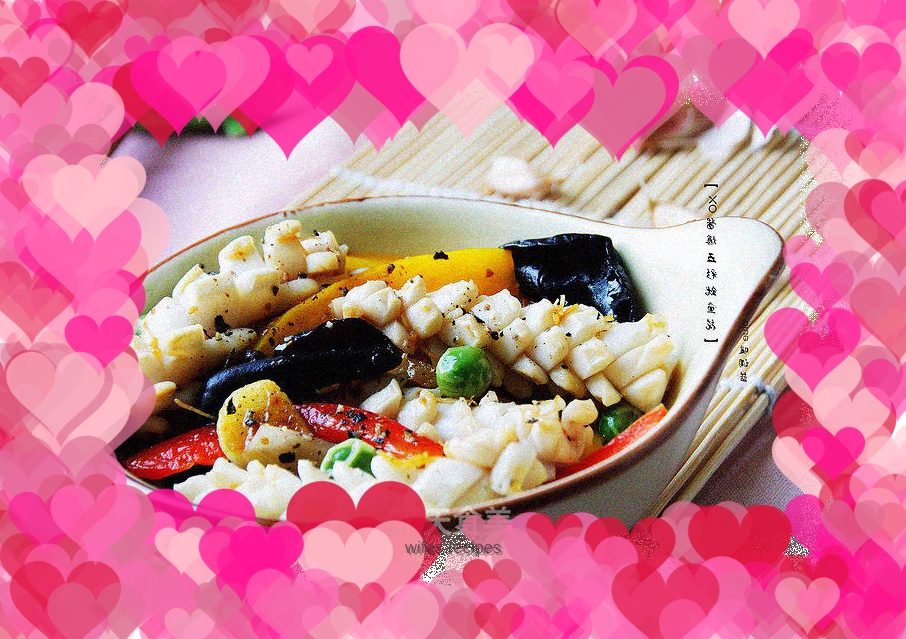 【Exploded colorful squid flowers with XO sauce】