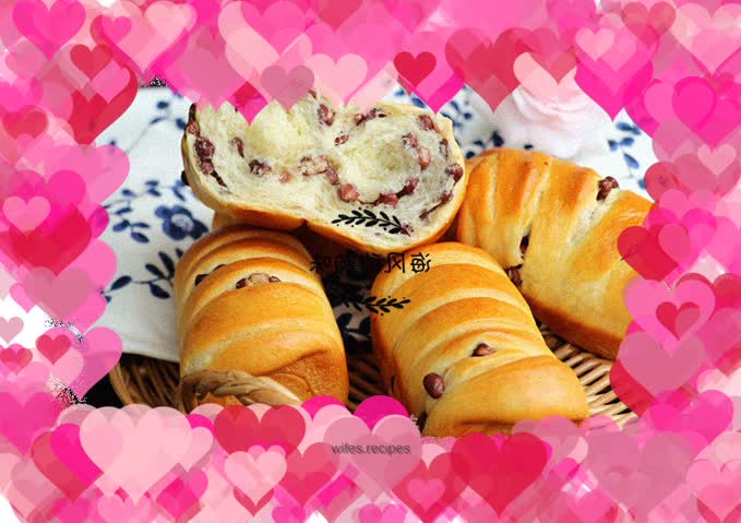 Sweet bean medium-sized buns