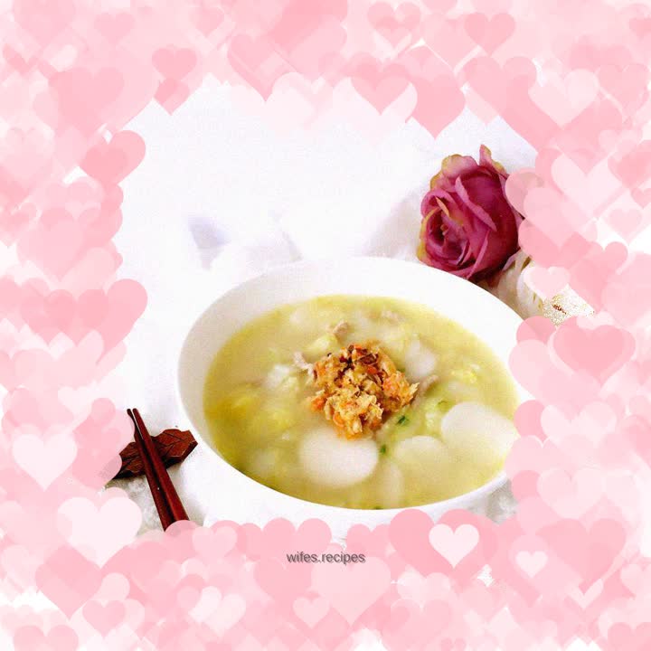 Cabbage and shredded pork rice cake