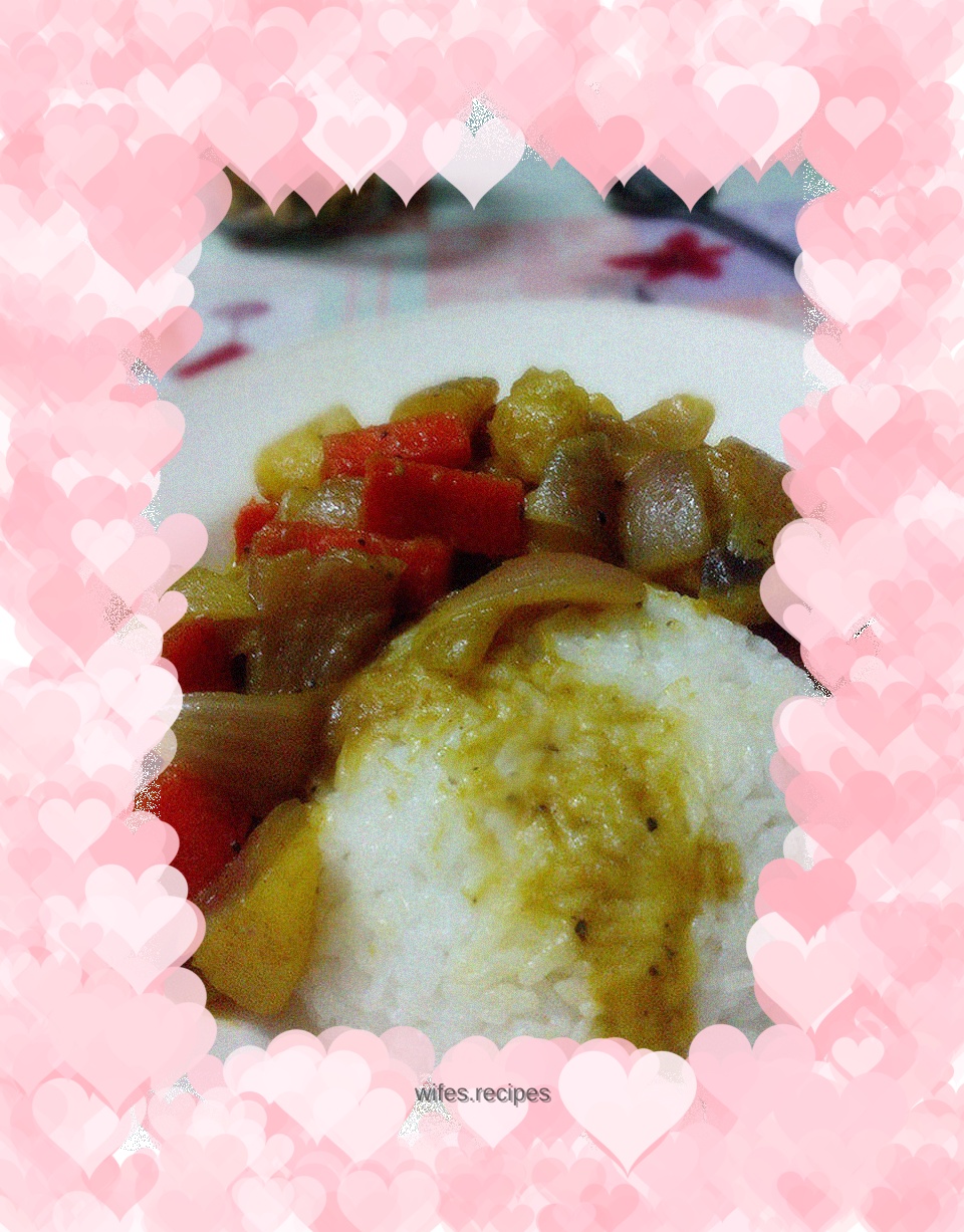 Dinner for one person - curry vegetarian rice