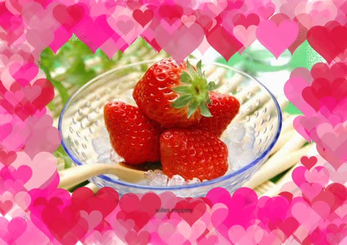 Pure natural iced strawberries