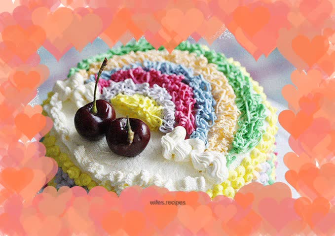 Rainbow Buttercream Decorated Birthday Cake