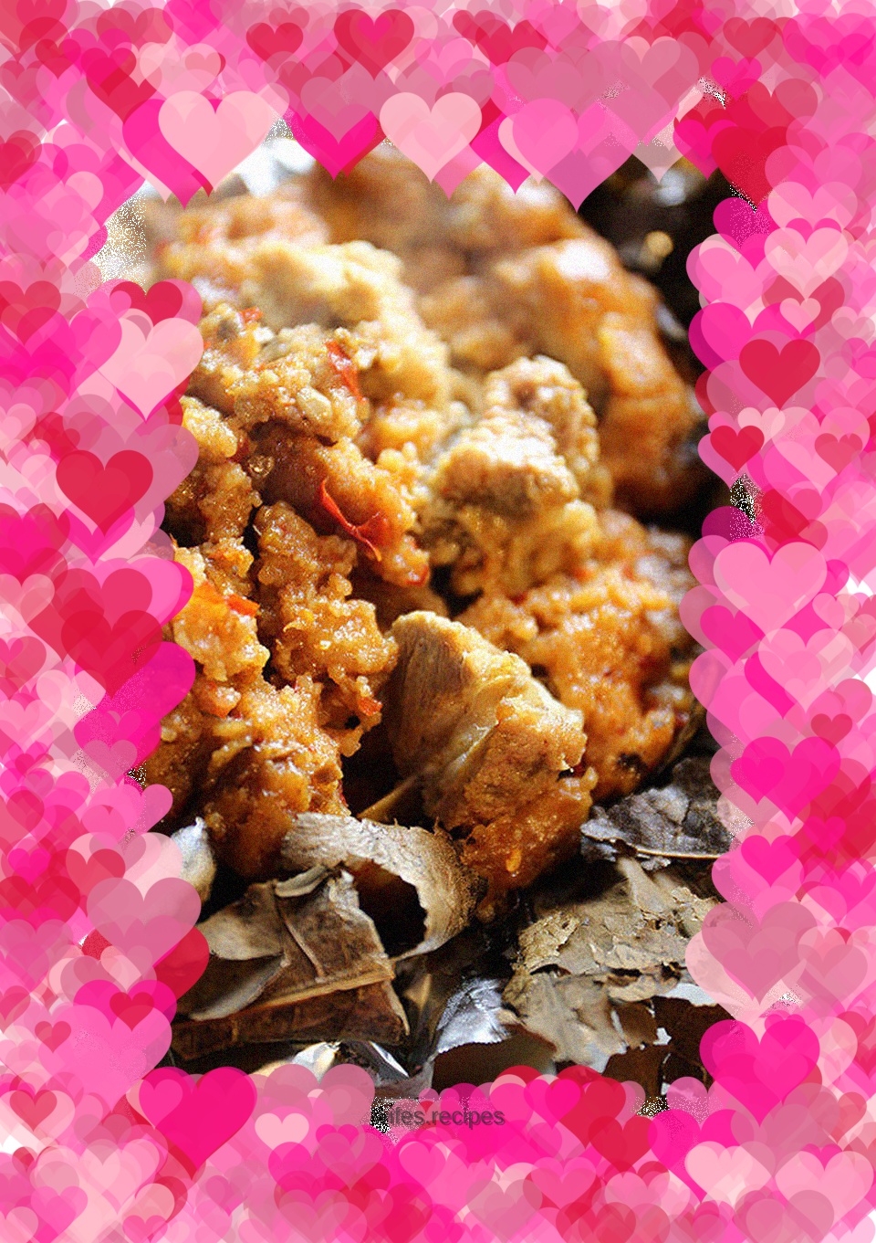 Steamed pork ribs with bream and broad pepper