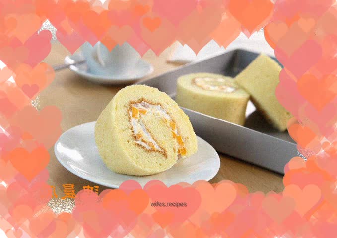 Mango Cream Swiss Cake Roll