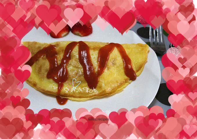 Stewed Rice with Egg Buns, Bacon and Colored Ding