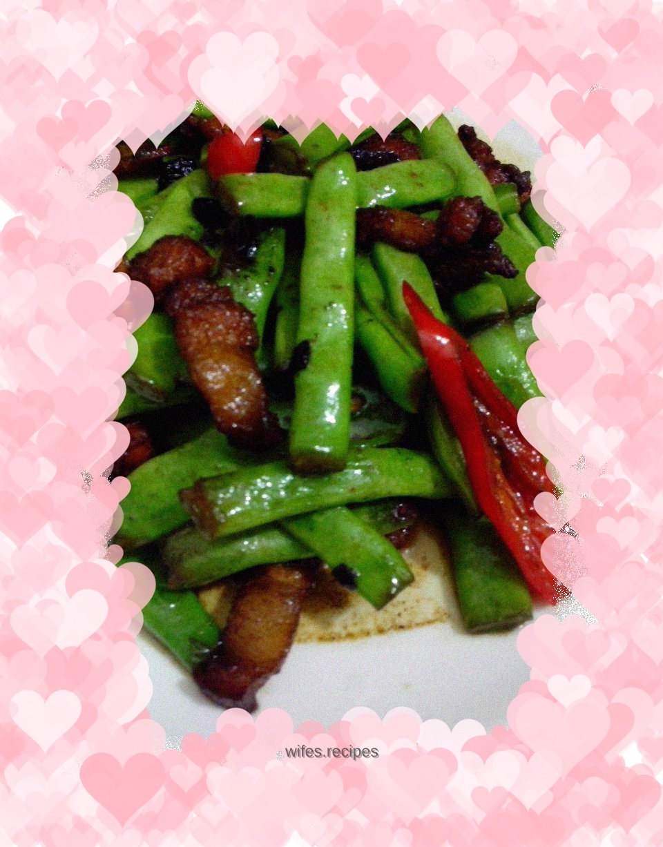 Stir-fried green beans with twice-cooked pork