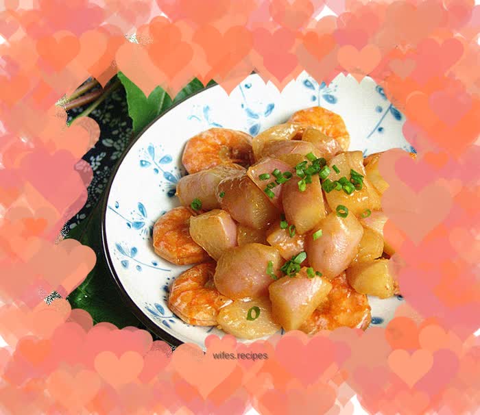 Braised radish with fresh shrimps