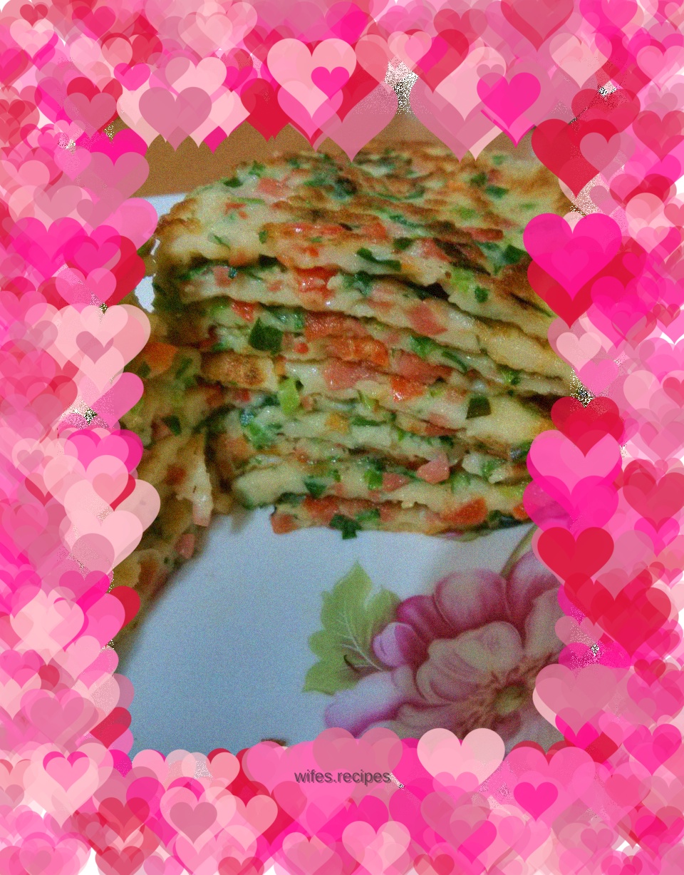 Leek and ham pancakes