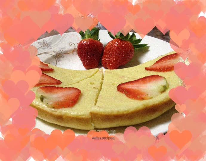 Strawberry cake made in rice cooker