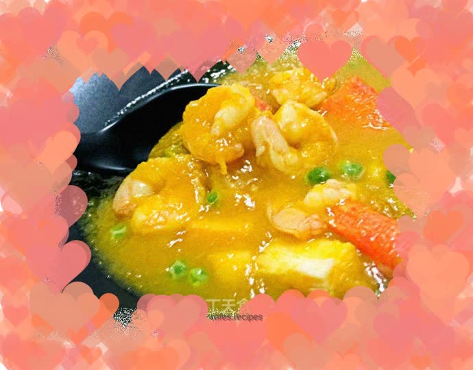 Pumpkin seafood soup