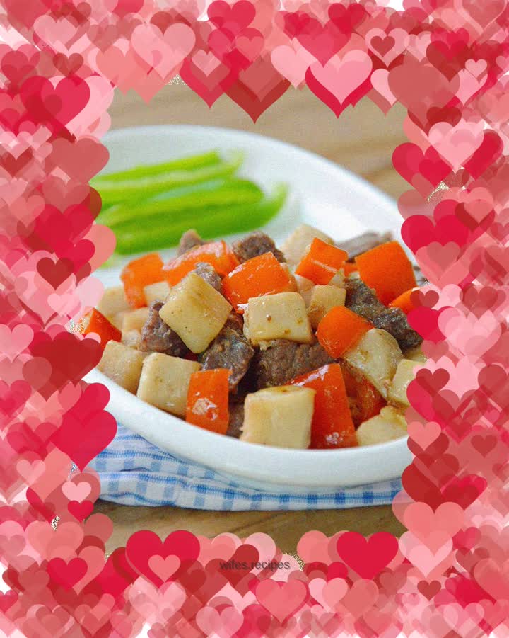 King Oyster Mushroom and Beef Diced