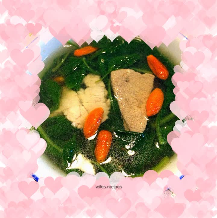 Wolfberry Leaf Pork Liver Lean Meat Soup
