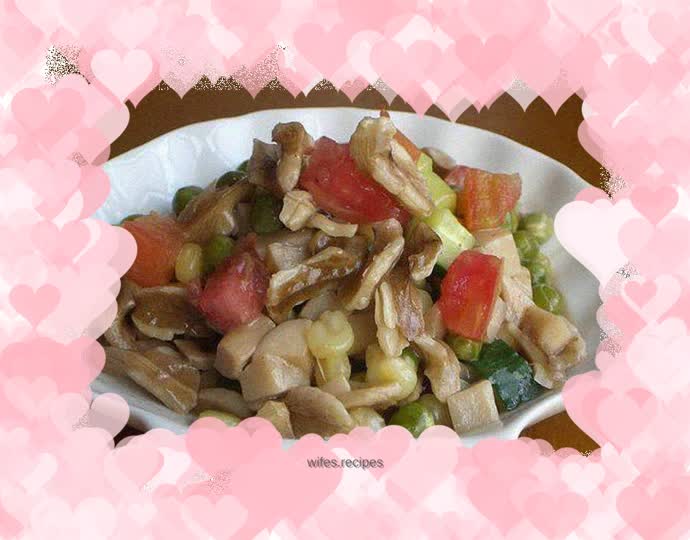 Stir-fried king oyster mushrooms with walnut kernels