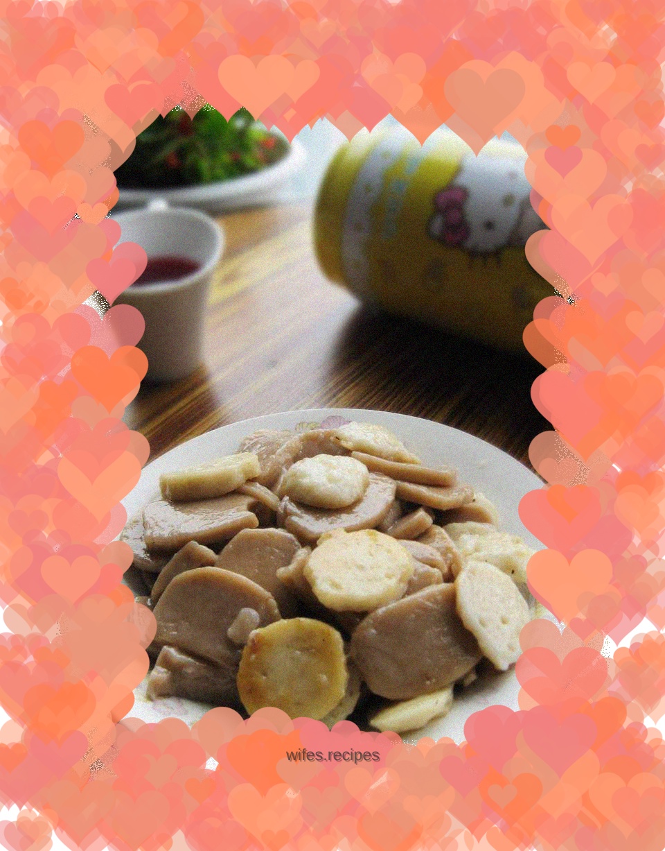 Fried rice cake with cuttlefish balls